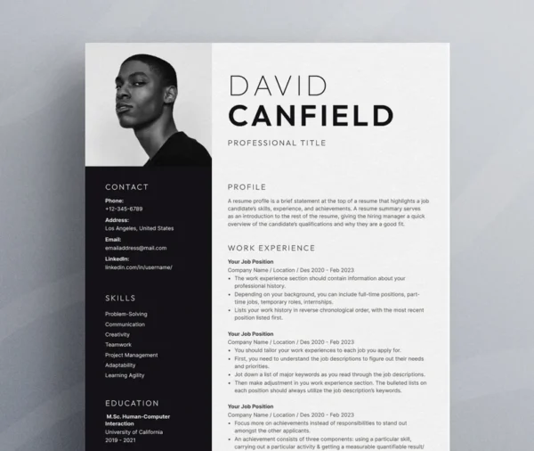 Professional Resume Template with Photo - Image 2